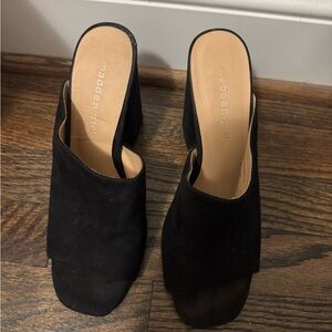 Madden Girl Black Mules Elegant Suede Design